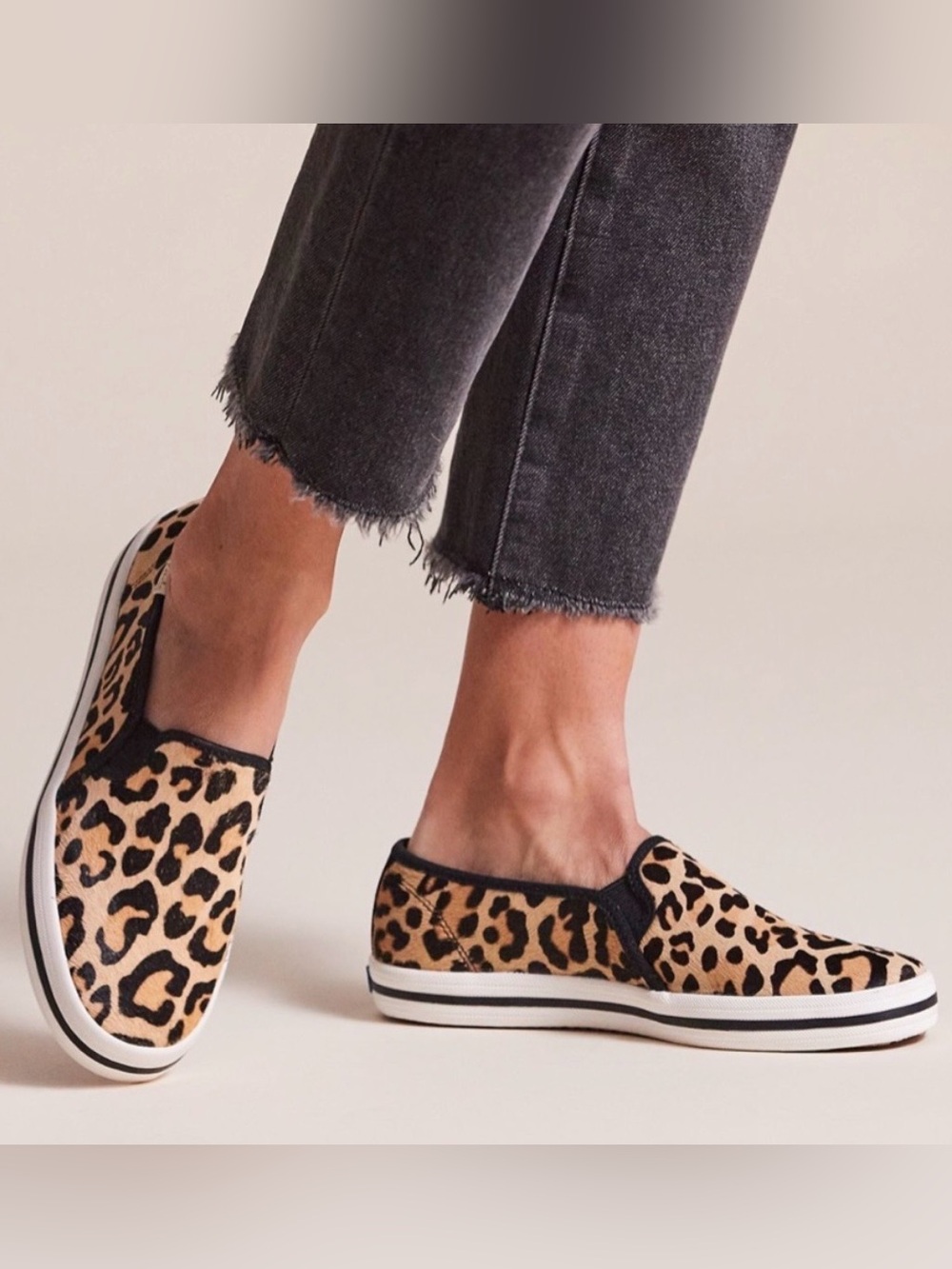 Kate Spade Keds Calf Hair Leopard Print Sneaker